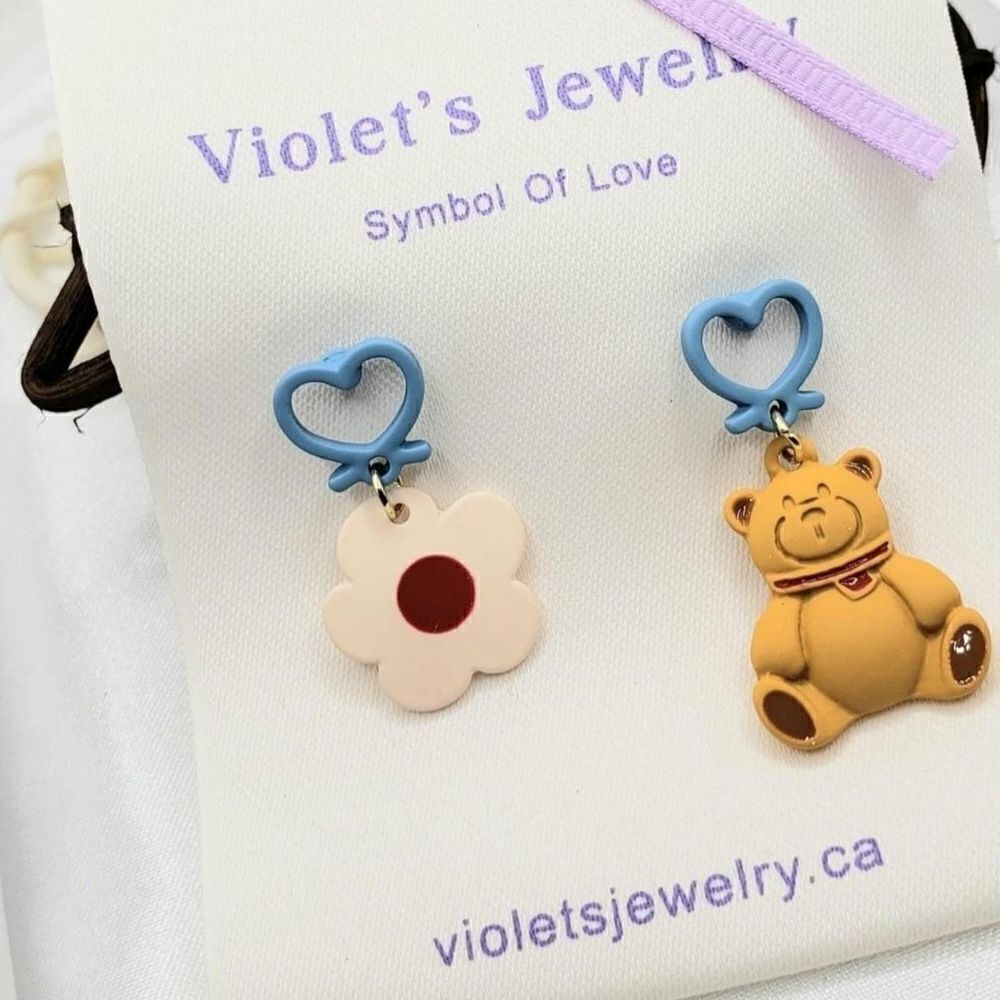 2/$20 Brand New Cute Teddy Bear S925 Silver Earrings